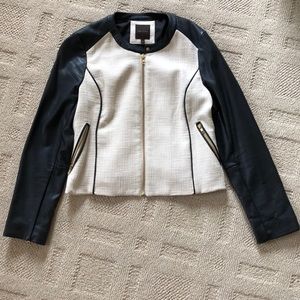 Two tone leather jacket